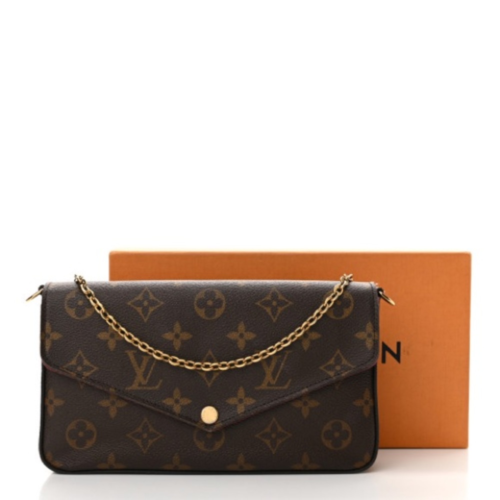 LOUIS VUITTON 
Monogram Pochette Felicie Chain Wallet Fuchsia